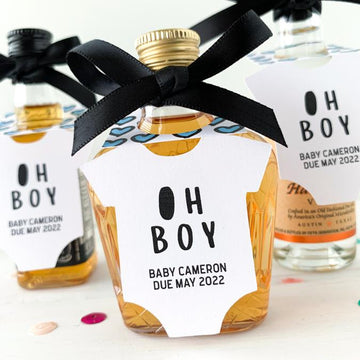 oh boy baby shower mini bottle tags