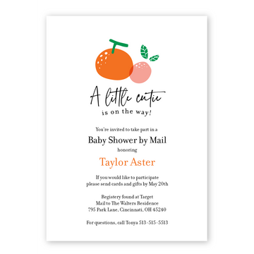 A Little Cutie Baby Shower By Mail Invitation