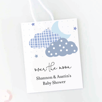 We're Over The Moon Baby Shower Favor Tags