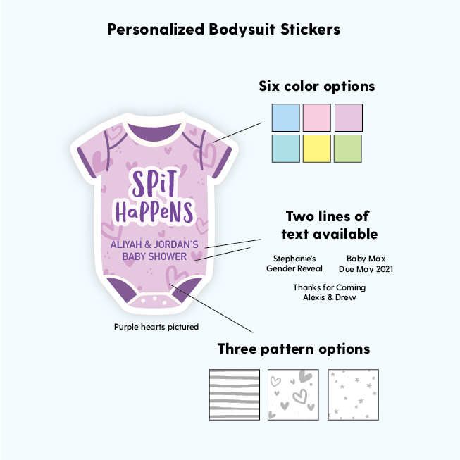 Fun Baby Shower Favor Labels-Onesie Stickers-Paper Cute Ink