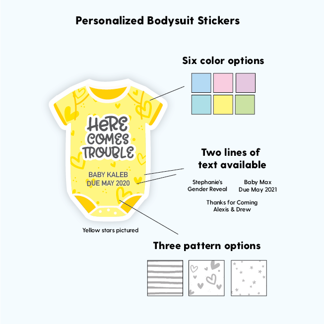 Funny Baby Shower Favor Stickers Envelope Seals-Onesie Stickers-Paper Cute Ink