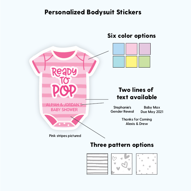 Pink Girly Baby Shower Onesie Decorating Kit, Baby Girl Onesie
