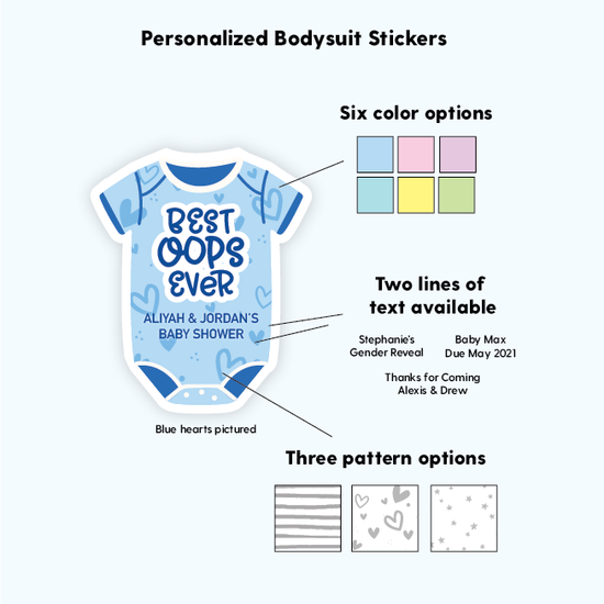 Funny Baby Shower Favor Labels Stickers-Onesie Stickers-Paper Cute Ink