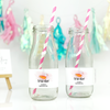 personalized water bottle sticker labels on glass milk bottles