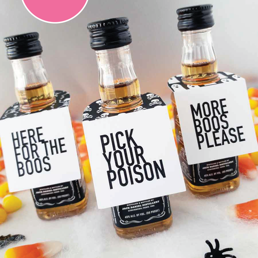 Halloween Party Mini Bottle Tags Print At Home