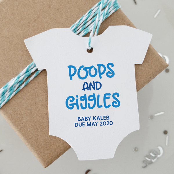 Poops and Giggles Baby Shower Favor Tags Paper Cute Ink