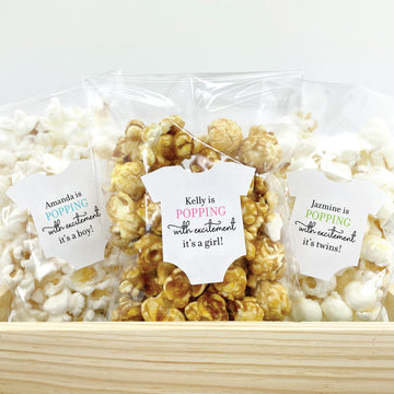 baby shower stickers labels for popcorn favors