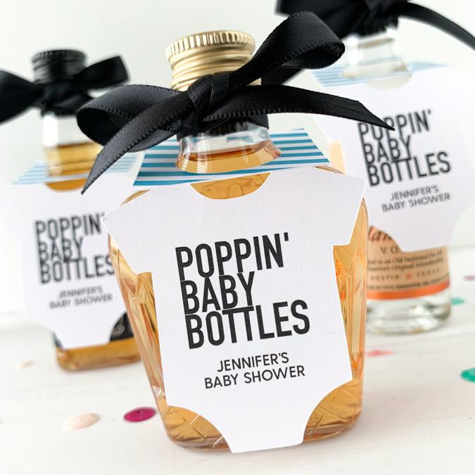 Poppin Baby Bottles Baby Shower Favor Tags – Paper Cute Ink