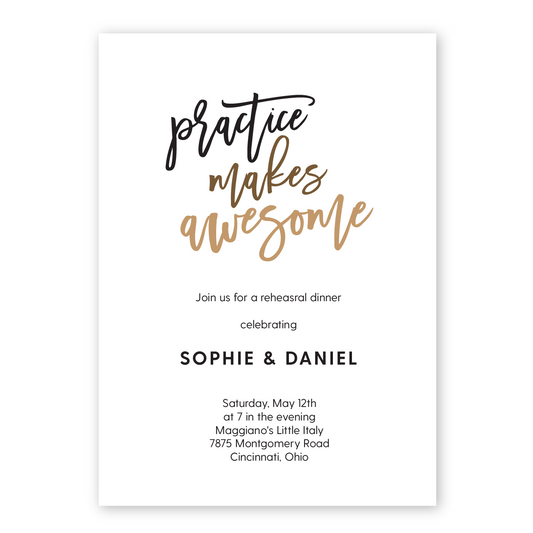 Practice Makes Awesome Rehearsal Dinner Invitation