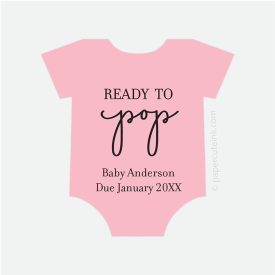 baby shower ready to pop baby shower stickers for popcorn favors in blush