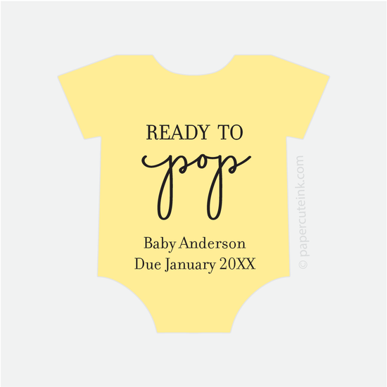 baby shower ready to pop baby shower stickers for popcorn favors in buttercup