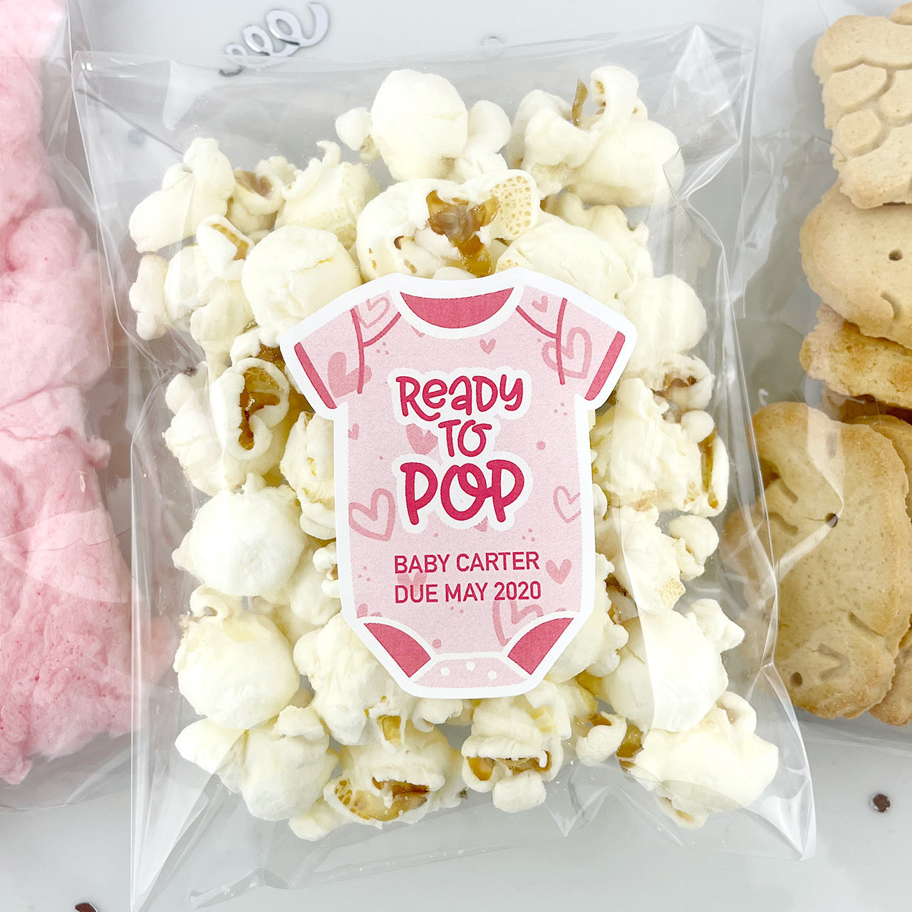 ready to pop baby shower popcorn stickers labels for favors
