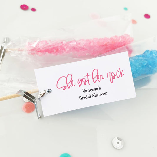 She Got Her Rock Tags Bridal Shower Favors-bubble wand tags-Paper Cute Ink