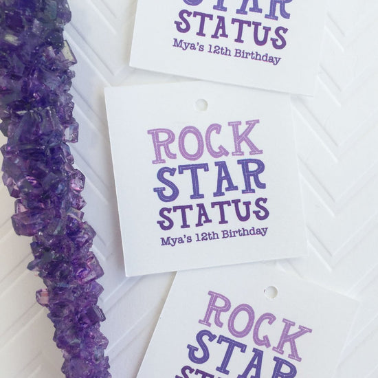 Rock Star Status Rock Candy Favor Tag, Rock Climbing Party Favor Tags-hang tags-Paper Cute Ink