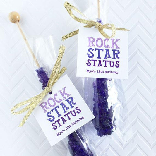 Rock Star Status Rock Candy Favor Tag, Rock Climbing Party Favor Tags