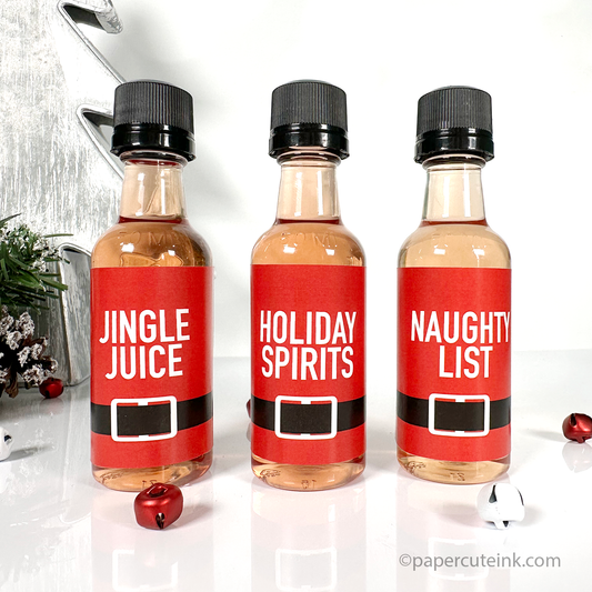 Christmas party adult stocking stuffers mini alcohol bottle labels