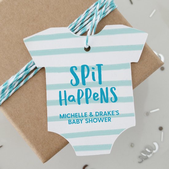 Spit Happens Baby Shower Gift Tags