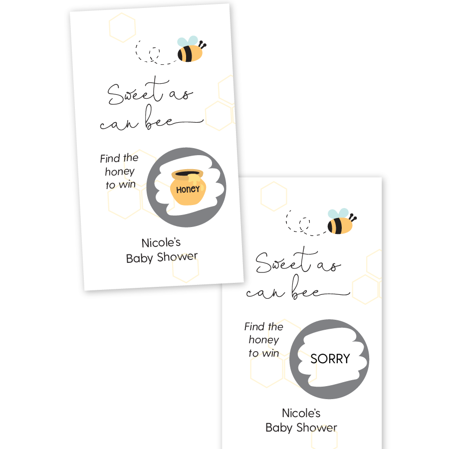 Sweet As Can Bee Baby Shower Scratch Off Game – Paper Cute Ink