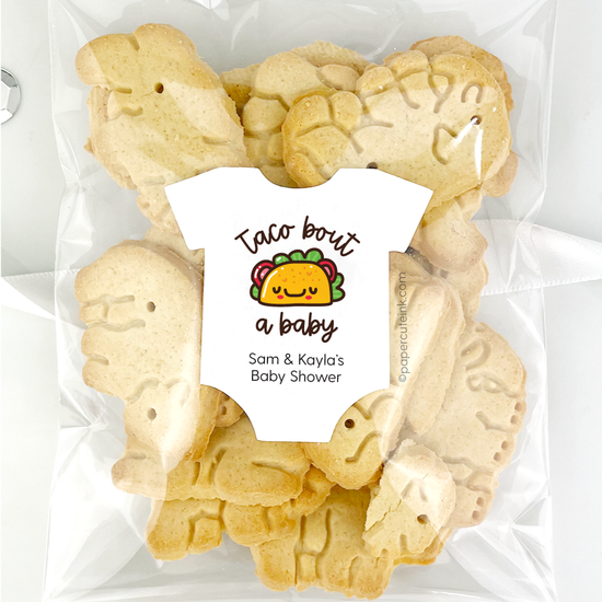 baby shower party favor labels taco bout a baby