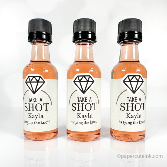 take a shot they're tying the knot engagement party favors