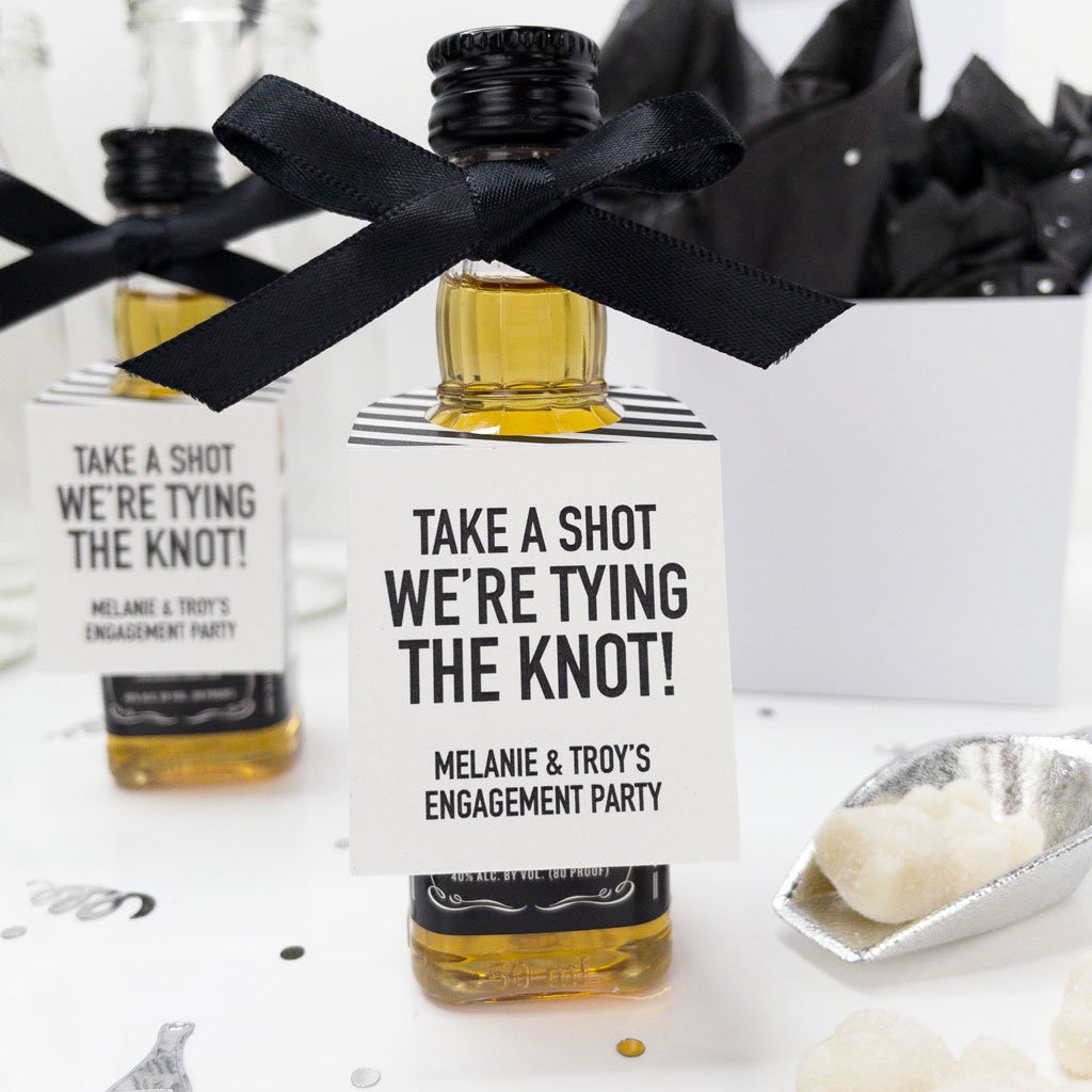 Take a Shot We're Tying the Knot Engagement Party Favor Tags-mini bottle tags-Paper Cute Ink