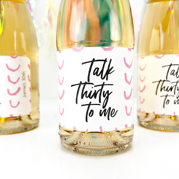 30th birthday mini wine and champagne bottle labels stickers