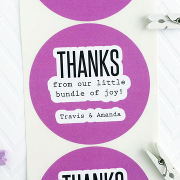 Couples Baby Shower Thank You Labels
