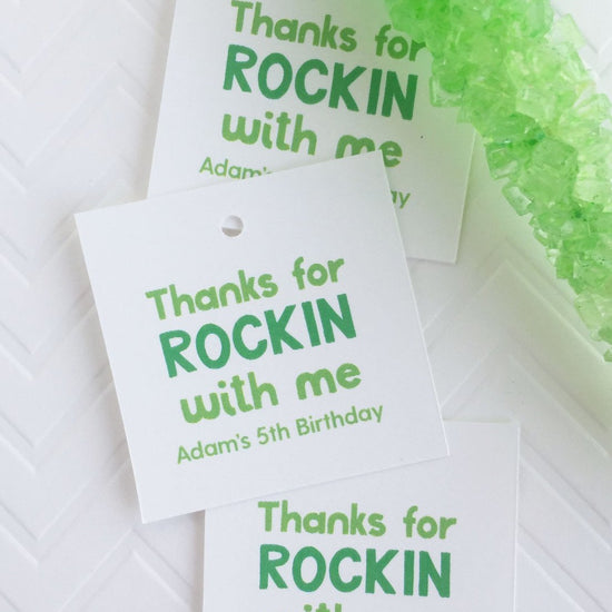 Thanks for Rockin With Me Rock Candy Favor Tag, Rock Climbing Party Favor Tags