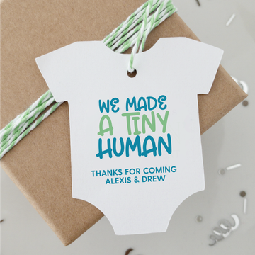 We Made A Tiny Human Baby Shower Favor Tags
