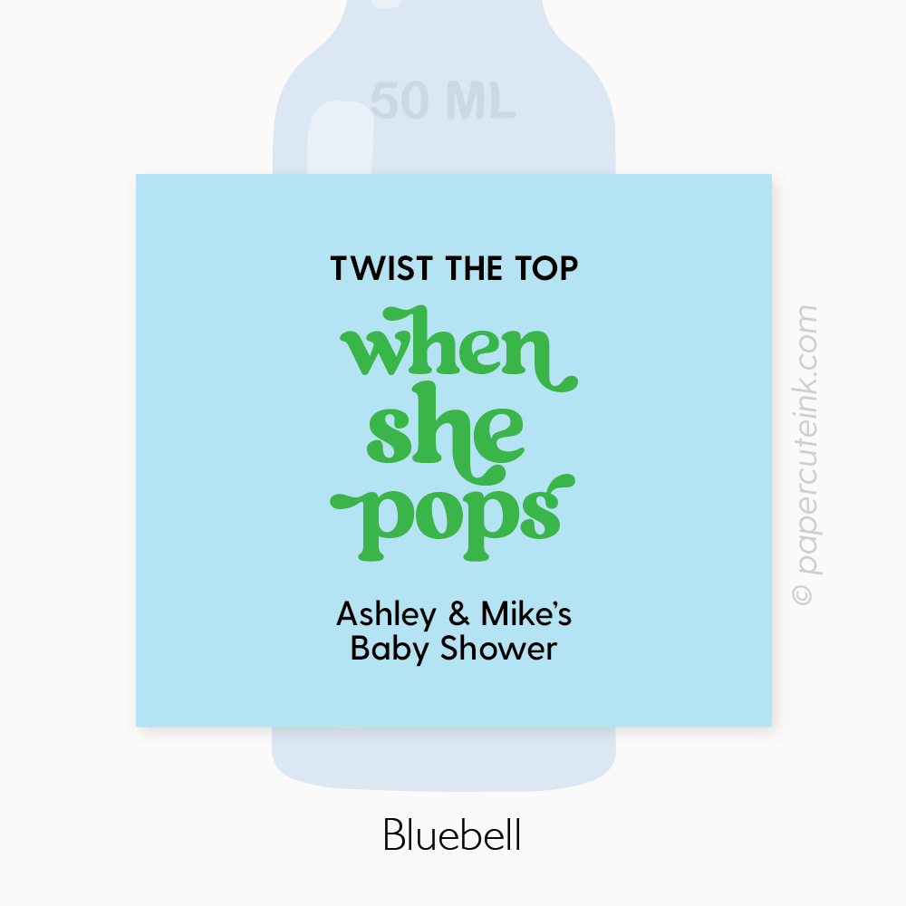 blue baby shower favors 50ml bottle labels