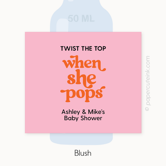 baby shower favors when she pops mini liquor bottle labels