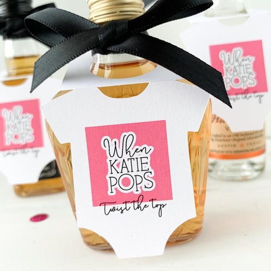 baby shower favor tags, mini bottle tags
