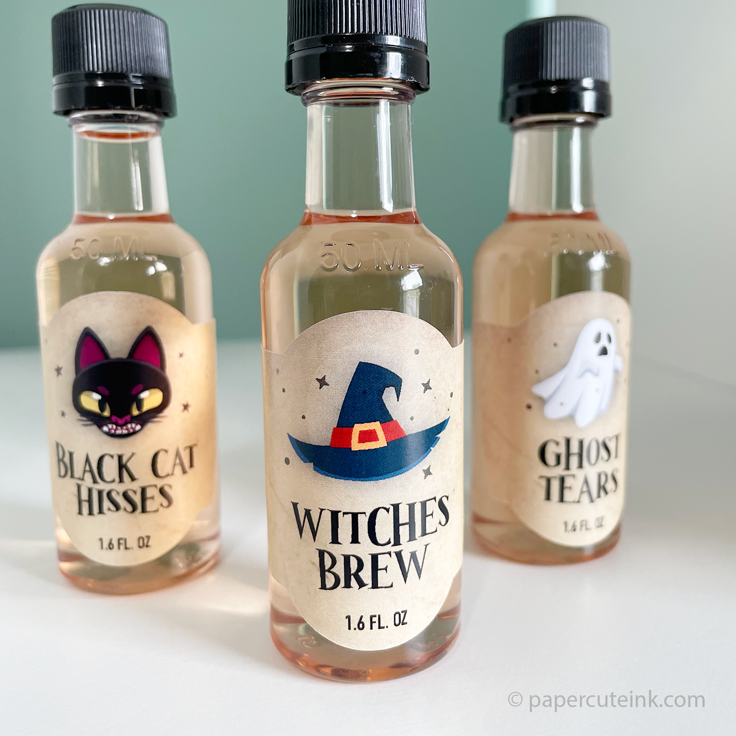 witches brew halloween mini wine bottle labels