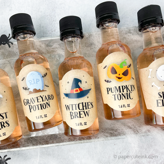 Halloween Potion Liquor Bottle Labels, Witches Brew Wine Labels – Paper ...