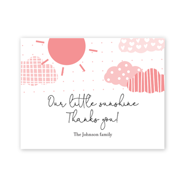 You Are My Sunshine Baby Shower Thank You Card